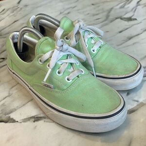 Vans Era Womens Canvas Low Top Lace Up Skate Sneaker Shoes Mint Green Size 6.5
